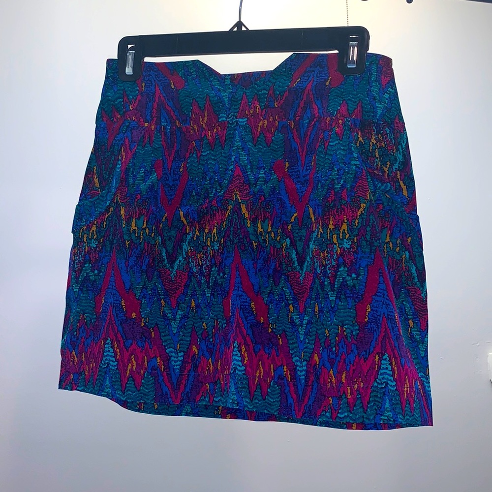MYNE Ashley Ann Tribal Print Mini Skirt w/pockets